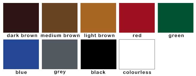 Colour chart Burgol Suede Velours Care